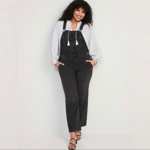 Old Navy Black Denim Overalls- LIKE NEW